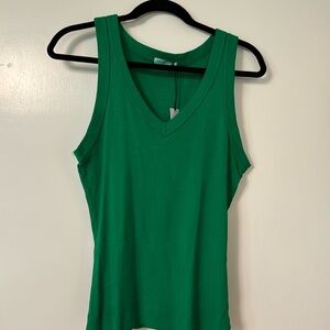 Michael Stars V neck tank.  Kelly Green. Size L. Tags on. Never worn.